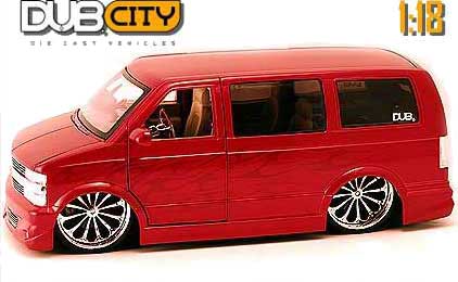 Chevy Astro Van w/ Blade BD>12 Spinners - Metallic Red (DUB City) 1/18