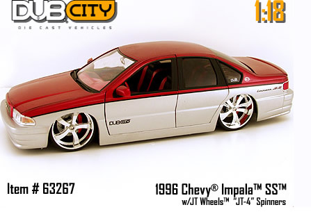 1996 Chevy Impala SS - Metallic Red / Silver (DUB City) 1/18
