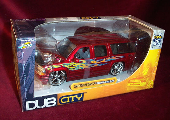 Chevy Suburban - Red w/ Flames (DUB City) 1/24