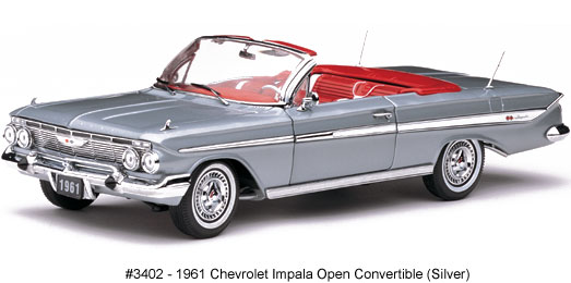 1961 Chevy Impala Convertible - Silver (SunStar) 1/18