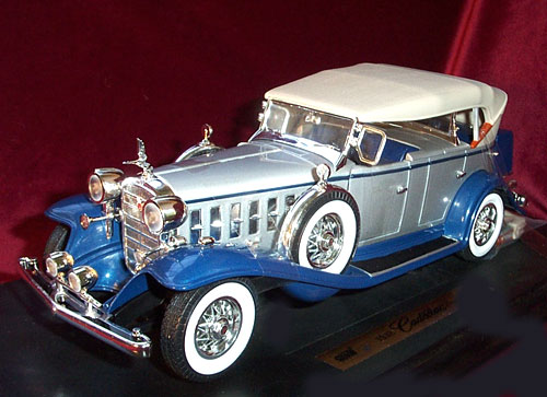 1932 Cadillac Sport Phaeton - Blue/Silver (Anson) 1/18