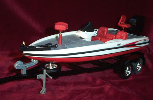 Triton Tr-21 Bass Boat and Trailer - Red (Ertl) 1/18