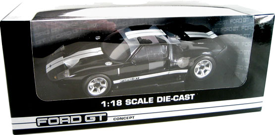 2004 Ford GT - Black w/ White (Beanstalk Group) 1/18