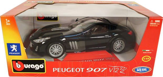 Peugeot 907 V12 - Black (Bburago) 1/18