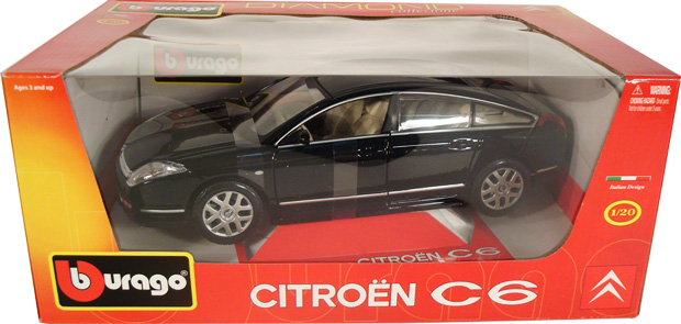 Citroen C6 - Black (Bburago) 1/18