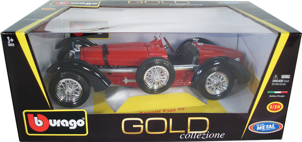 1934 Bugatti Type 59 - Red (Bburago) 1/18