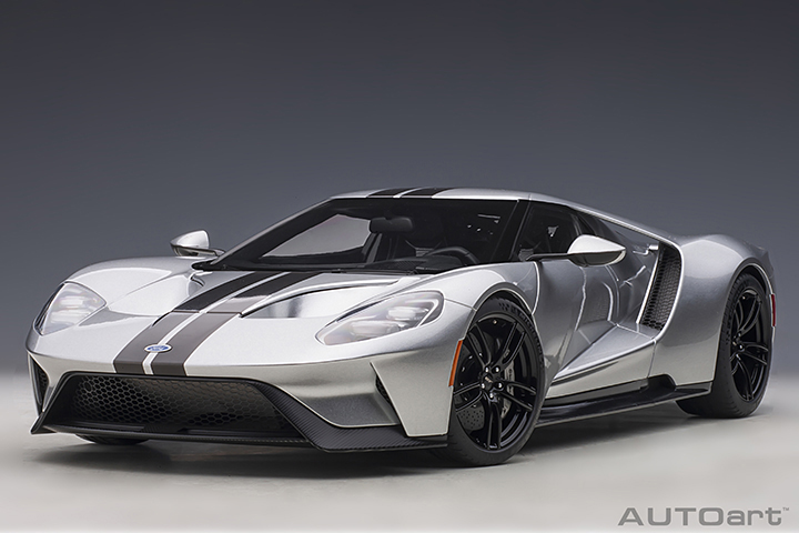 2017 Ford GT - Ingot Silver/black Stripes (AUTOart) 1/12
