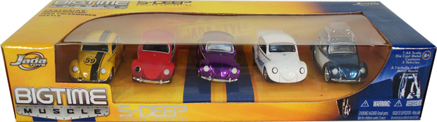 5-Deep 'Bigtime Muscle' 1959 VW Beetle Assortment (Jada Toys) 1/64