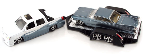 Cadillac Escalade EXT & 1959 Coupe De Ville Trailer Set (DUB City) 1/64