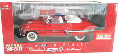1953 Chevy Bel Air Convertible - Target Red (SunStar) 1/18