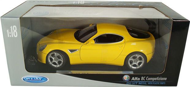 Alfa Romeo 8c Competizione - Yellow (Welly) 1/18