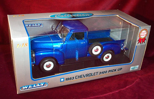 1953 Chevy 3100 Pickup Truck - Blue (Welly) 1/18