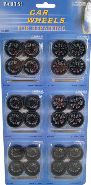 Black Replacement Wheels For 1/24 Scale Cars & Trucks