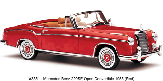 1958 Mercedes-Benz 220SE - Red (Sun Star) 1/18