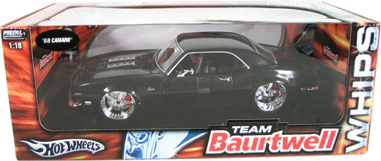 1968 Chevy Camaro 396 - Metallic Black - Team Baurtwell Whips (Hot Wheels) 1/18