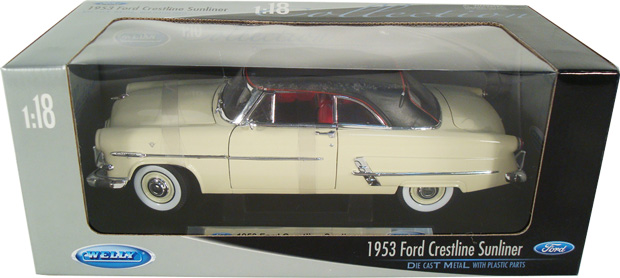 1953 Ford Crestline Sunliner Soft Top - White (Welly) 1/18