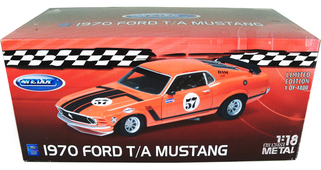 1970 Ford Mustang Boss 302 T/A #57 (Welly) 1/18