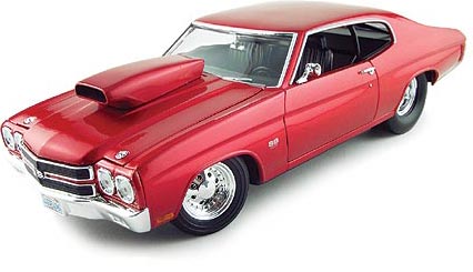 1970 Chevy Chevelle Pro Street - Tangerine Medium Red (Welly) 1/18