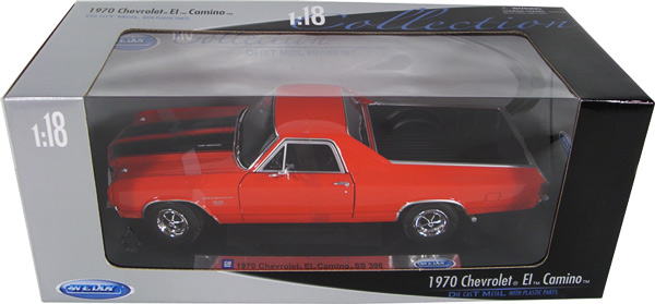 1970 Chevy El Camino SS 454 - Red w/ Black Stripes (Welly) 1/18