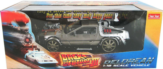 1981 DeLorean Flying Time Machine - 'Back To The Future' Part III Railroad Ver. (Sun Star) 1/18