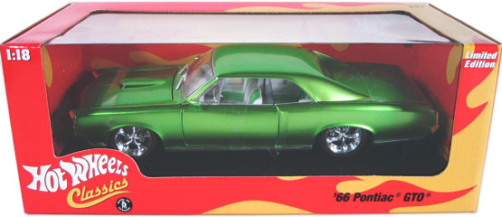 1966 Pontiac GTO - Green (Hot Wheels) 1/18