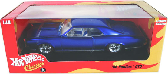 1966 Pontiac GTO - Blue (Hot Wheels) 1/18