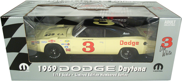 1969 Dodge Daytona Charger #3 Don White (MIC) 1/18