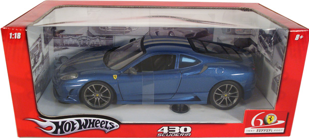 2008 Ferrari 430 Scuderia - Blue (Hot Wheels) 1/18