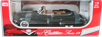 1947 Cadillac Series 62 Convertible - Black (Anson) 1/18