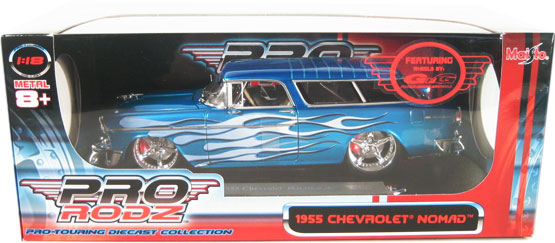 1955 Chevrolet Nomad - Metallic Blue (Maisto Pro Rodz) 1/18