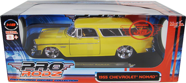 1955 Chevy Nomad Bel Air - Yellow (Maisto Pro-Rodz) 1/18