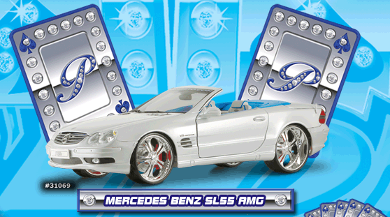 AMG Mercedes-Benz SL55 Convertible - White (Maisto Playerz) 1/18
