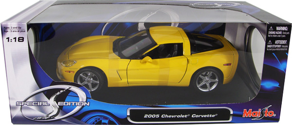 2005 Chevy Corvette C6 Coupe - Yellow (Maisto) 1/18