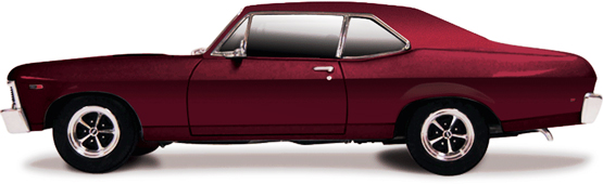 1970 Chevy Nova SS 396 - Black Cherry (Maisto) 1/18