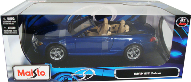 BMW M6 Cabriolet - Metallic Blue (Maisto) 1/18