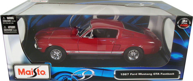 1967 Ford Mustang GTA Fastback - Red (Maisto) 1/18