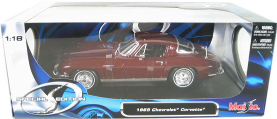 1965 Chevrolet Corvette Coupe - Maroon (Maisto) 1/18