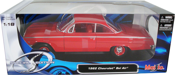 1962 Chevy Bel Air 409 V-8 Bubble Top - Red (Maisto) 1/18