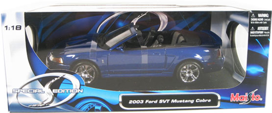 2003 Ford Mustang SVT Cobra Convertible - Metallic Blue (Maisto) 1/18
