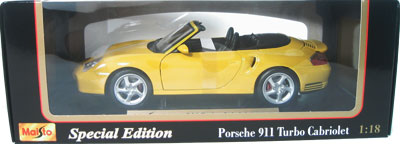 2002 Porsche 911 Turbo Cabriolet - Yellow (Maisto) 1/18