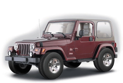 2003 Jeep Wrangler Sahara - Metallic Deep Maroon (Maisto) 1/18