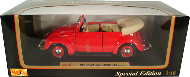 1951 Volkswagen Beetle Cabriolet - Black (Maisto) 1/18