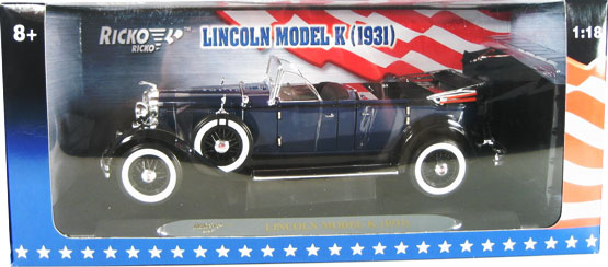 1931 Lincoln K Model Convertible - Dark Blue (Ricko) 1/18