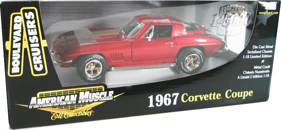 1967 Chevrolet Corvette Coupe - Red - Boulevard Cruisers Series (Ertl) 1/18