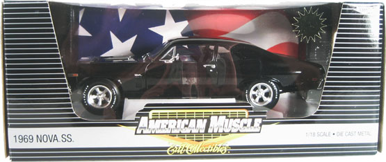 1969 Chevrolet Nova SS - Black w/ Black Interior (Ertl) 1/18