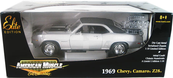 1969 Chevy Camaro Z28 - Cortez Silver w/ Vinyl Top (Ertl) 1/18