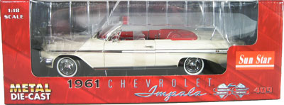 1961 Chevrolet Impala Convertible - Ermine White (Sun Star) 1/18