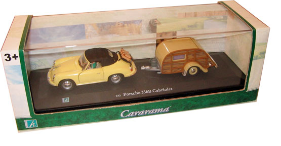 Porsche 356B Cabriolet and Camper (Cararama) 1/43