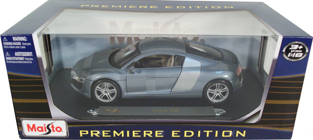 2008 Audi R8 - Silver-Blue (Maisto) 1/18