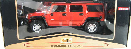 2003 Hummer H2 SUV - Metallic Orange (Maisto) 1/18
